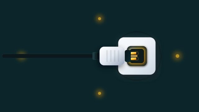 Animated power plug connecting to a digital electrical outlet