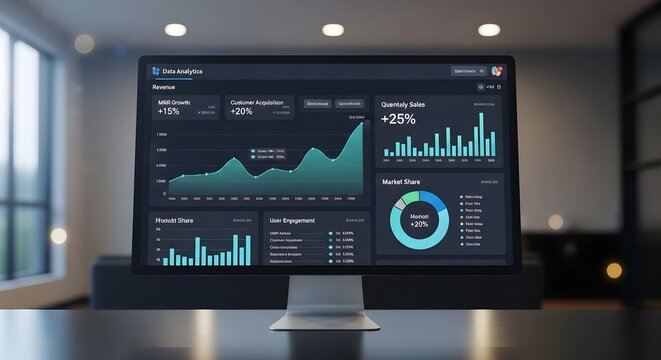 Business Intelligence Dashboard on Desktop
Financial Analytics Monitoring System
Data Visualization and Reporting Platform
Corporate KPI Dashboard Interface
Modern Financial Reporting Software
Busines