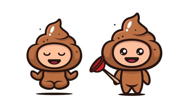 Funny poop character illustration with playful expression and cartoon style, perfect for humor themes, memes, stickers, kids designs and social media content.