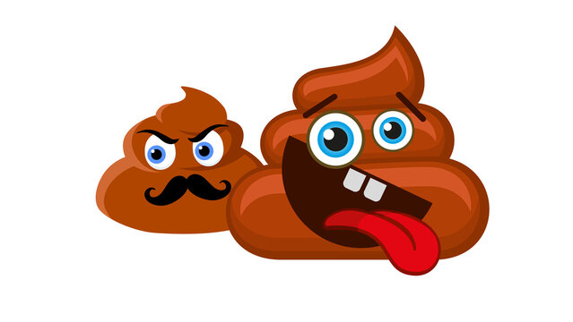 Funny poop character illustration with playful expression and cartoon style, perfect for humor themes, memes, stickers, kids designs and social media content.
