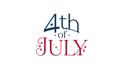 Fototapeta premium Minimalist 4th of July Script Lettering Design.
