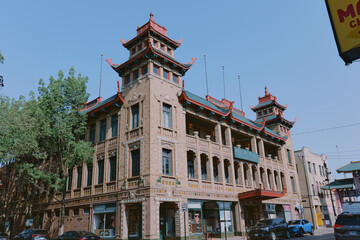 Obraz premium the old building in the city