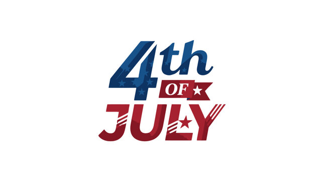 Bold red and blue 4th of July BBQ typography