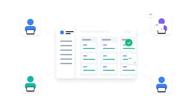 4K Startup Team Productivity Workflow Animation &ndash; Flat Design Seamless Loop