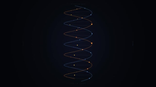 Youth and Artificial Intelligence Digital DNA Helix Loop Background 4K