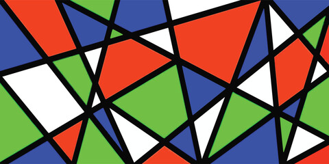 Fototapeta premium Abstract geometric stained glass triangle mosaic pattern.