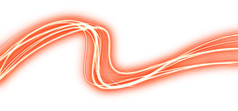 Modern technology red light trail abstract wave design element