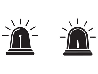 Obraz premium Blackandwhite illustration of two police siren lights with lines indicating motion on white background emergency vehicle warning signals