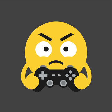 Angry Emoji Gamer Holding Video Game Controller
