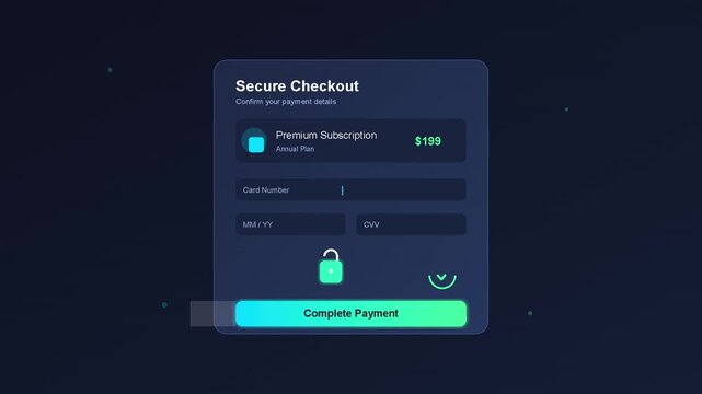 Modern Secure Online Payment Checkout Interface Design