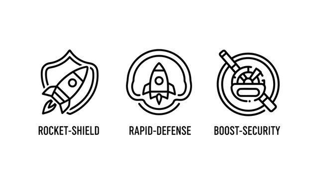 Digital security and cybersecurity protection icons set with security protection technology internet encryption information firewall software infrastructure monitoring prevention computer