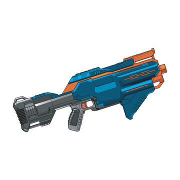 Cartoon Vector Nerf gun Handgun Weapon Toys Illustration V12