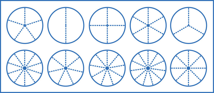circle segments collection pie diagrams set round sections