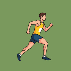 Obraz premium Athlete running, sprint, race, motion, sport, healthy lifestyle