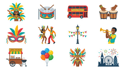 Colorful carnival celebration with performers and music © Dita