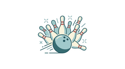 Bowling Ball Strikes Pins in Exciting Game Scene © Dita