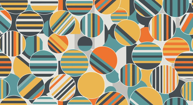 Retro Geometric Circles Pattern