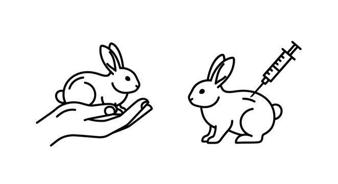 Rabbit icons representing animal testing and cruelty free products
