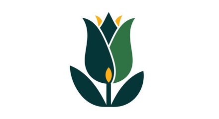 Fototapeta premium Vibrant Green Tulip Flower Graphic Illustration Design.