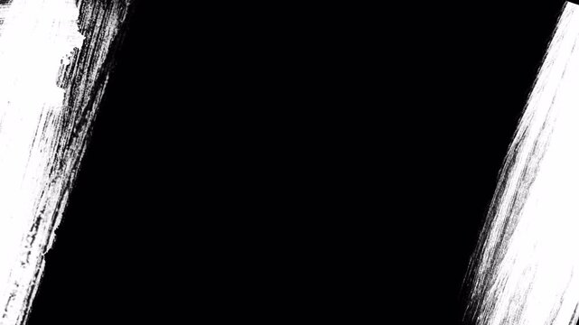 Brush Stroke Transition Matte Black and White Grunge Reveal Animation 4K