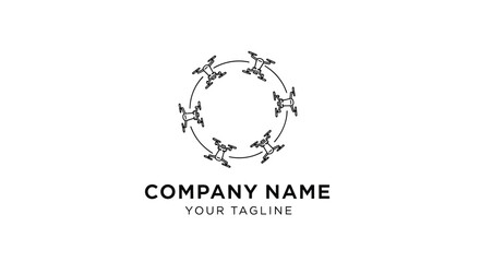 Fototapeta premium Minimalist floral wreath logo design template.