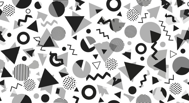 Retro Geometric Pattern Background: Memphis Style Memphis Design Elements