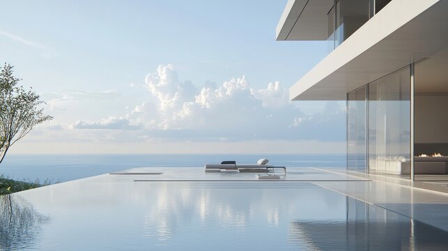 Modern infinity pool house