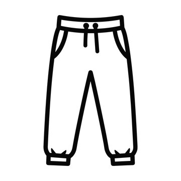 Comfortable sweatpants vector illustration in simple line art style for casual clothing and sportswear