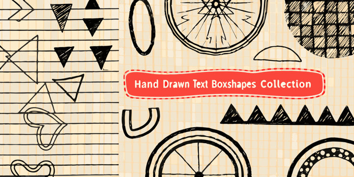 Hand Drawn Text Boxshapes Collection A Vector Illustration