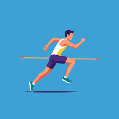 Fototapeta premium Athlete running across finish line, sprint race, sports concept