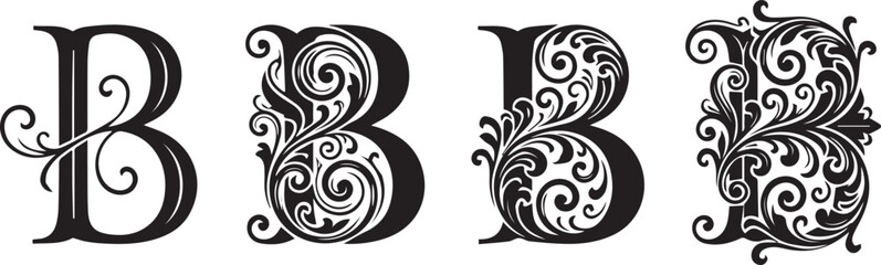 Decorative Letter B Monogram Collection with Ornamental Floral Typography Logos and Elegant Vintage Initial Designs © MdShoriful