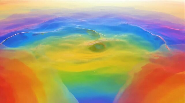 Abstract rainbow gradient color wave fluid texture pattern, vibrant modern colorful background landscape with smooth vivid soft dreamy motion and gentle light glow background