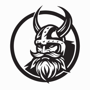 Nordic Warrior Circular Logo Vector Illustration On White Background