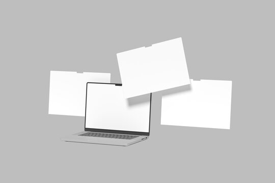 Laptop website presentation blank mockup