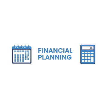 Financial Planning Calendar Calculator Business Icons