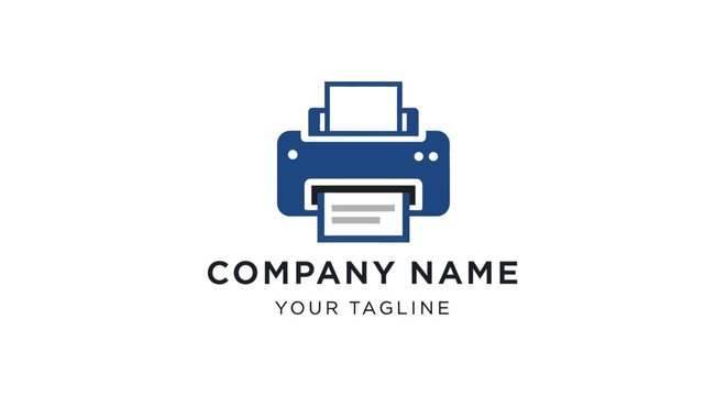Printer company logo template design.