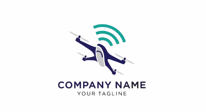 Drone company logo with WiFi signal.