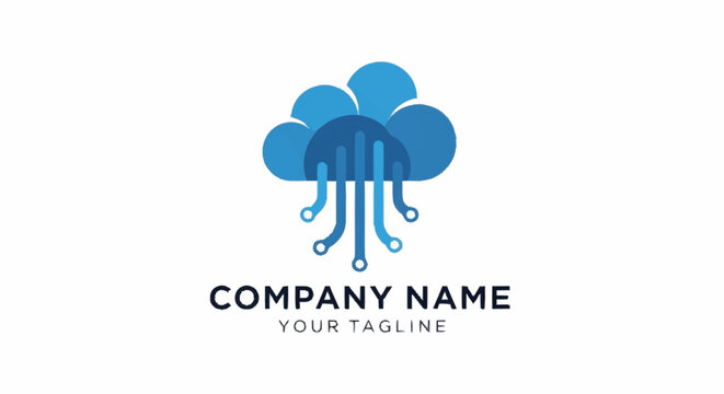 Jellyfish logo design template for company.