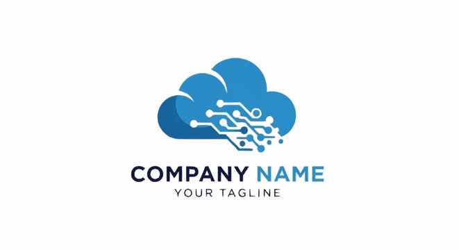 Cloud computing company logo template design.