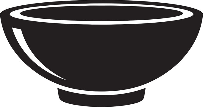 Bowl icon isolated on transparency grid background for cooking concepts.