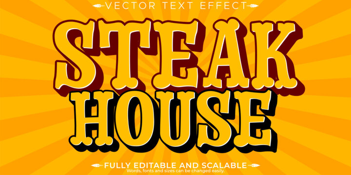 Retro editable text effect, editable 80s and vintage text style