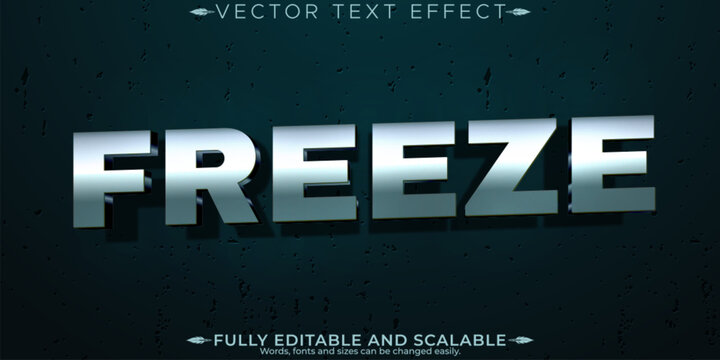 Freeze editable text effect, editable cold and ice text style