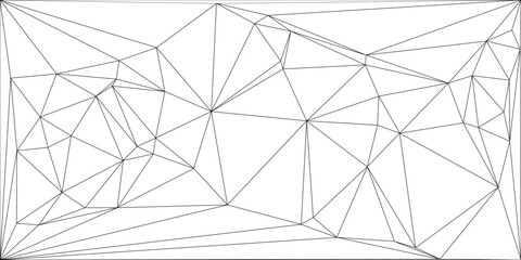 Obraz premium Abstract geometric background with thin black lines connecting dots on white.