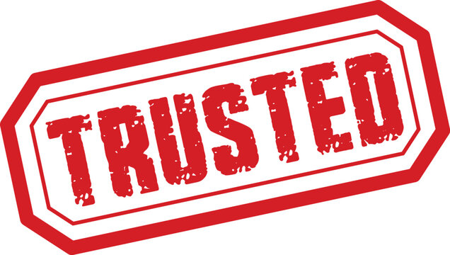 Trusted rubber stamp impression red ink seal for authenticity and verification