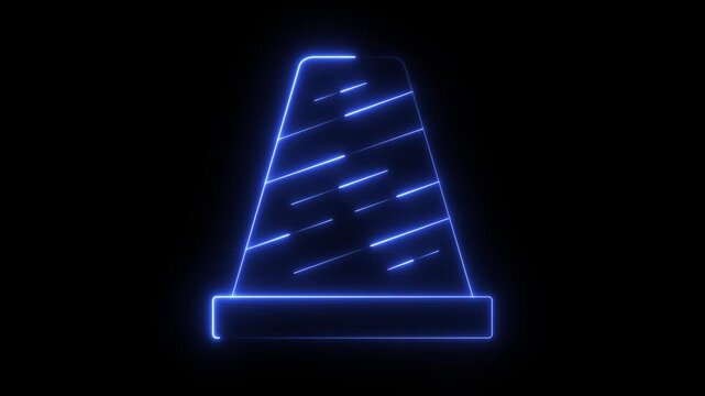 A dynamic blue neon abstract animation with moving lines and a cone shape, perfect for futuristic backgrounds and digital art presentations, rendered in a captivating looping motion.