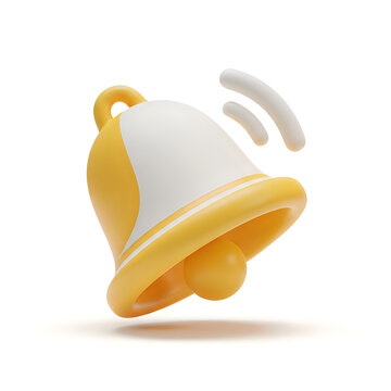 Tilted Golden Clay Notification Bell Alert Icon
