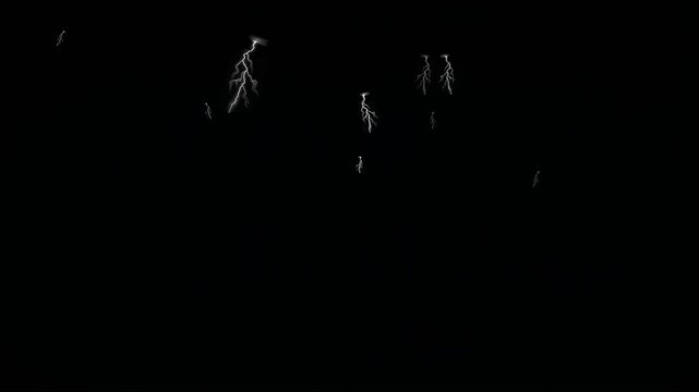 "vertical white Lightning Arc Flowing: High-Voltage Electrical Current VFX Overlay Isolated on Black Background"