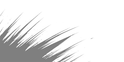 Fototapeta premium Dynamic black ink streaks slashing diagonally across a white background, with splatter accents and a bold, abstract, high-energy brushstroke style vector design. 