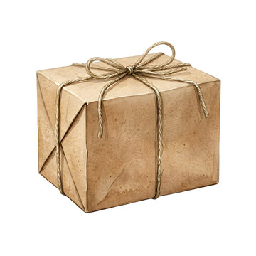 Brown gift box with twine bow