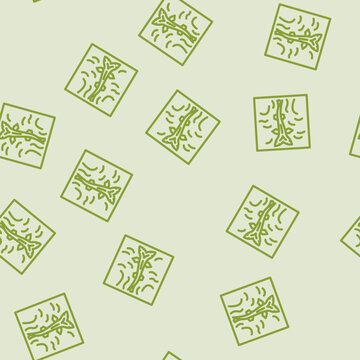 mutated fish deformities line seamless pattern mutated fish deformities thin line illustration